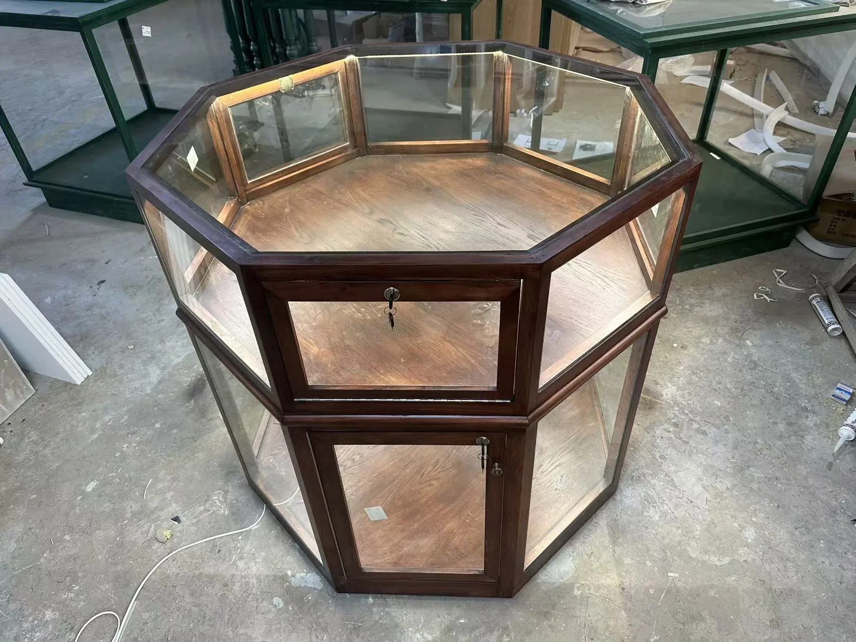 Jewelry Jade Jade Eight Square Storage Display Cabinet Glass Cabinet
