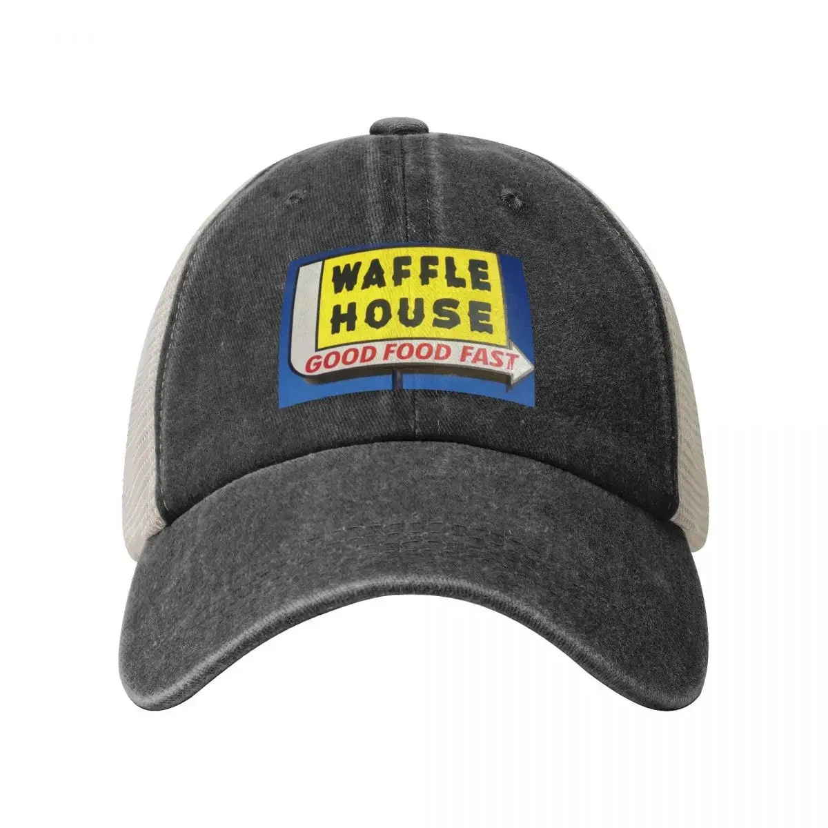 waffle house sign Cowboy Mesh Baseball Cap Military Cap Man Hood Custom Cap dad hat Hats Woman Men's