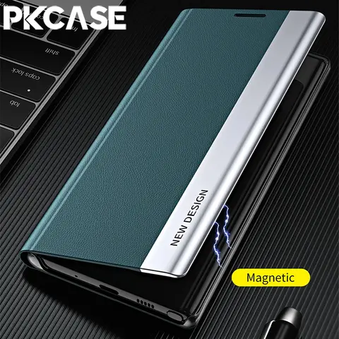 PKCASE Magnetic Flip Leather Case For Samsung Galaxy A14 A34 A54 A50 A50S A70 A51 A52 A71 4G 5G Shockproof Flip Bracket Cover