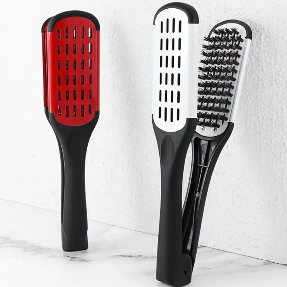 1Pc Professional V Type Hair Straighten Comb Anti-static Hair Brush Double-edged Hairdressing Combs Household Styling Tools