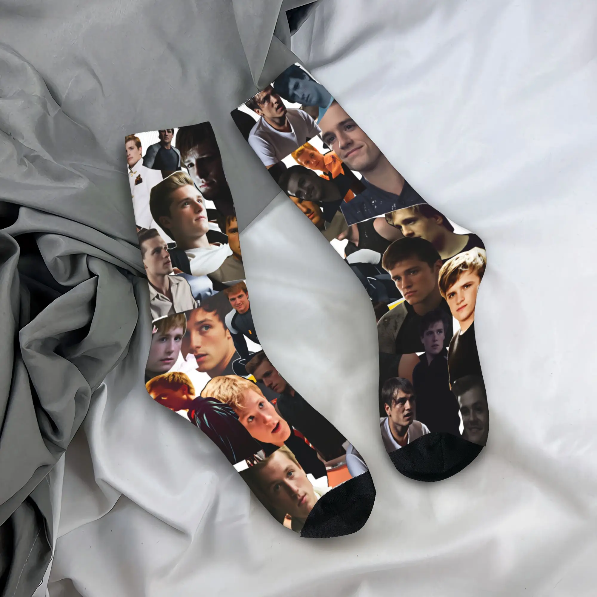 

Josh Hutcherson Collage Printed Socks Winter Stockings Leisure Women Men Warm Soft Socks Printed Cycling Anti-Slip Socks