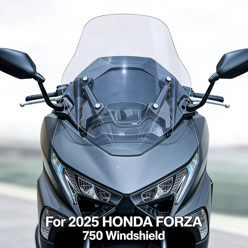 

For 2025 HONDA FORZA 750 Heightened Motorcycle Modification front Windshield Black Windscreen Deflectors Windscreen