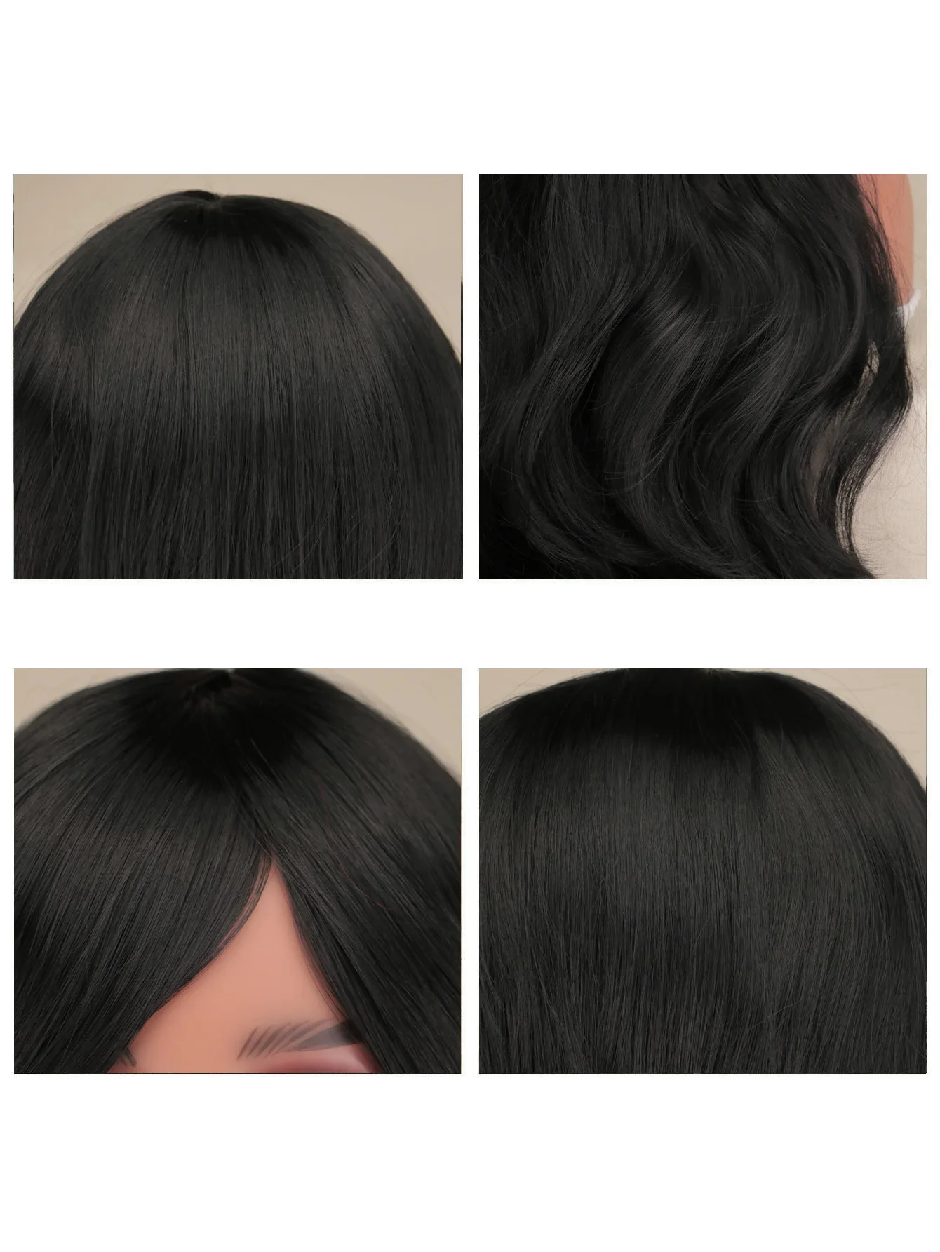 QQXCAIW Women Long Synthetic Hair Wigs Natrual Black Brown Halloween Anime Costume Long Wavy Natrual Heat Resistant Wig Women