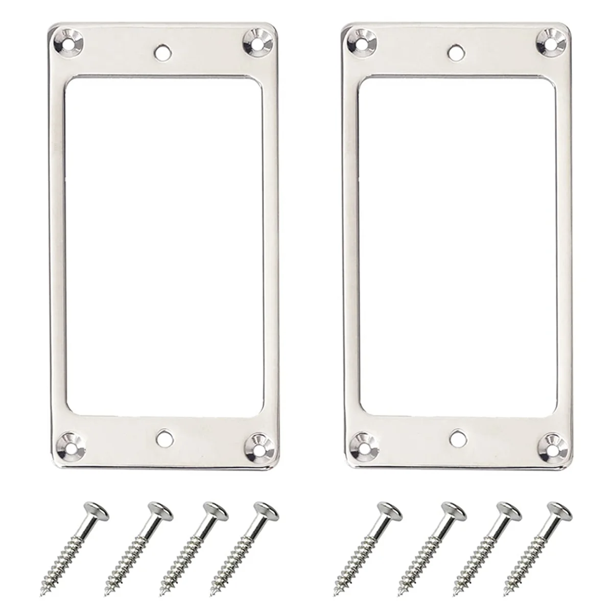 Metal Humbucker Pickup Ring Cover Frame Replacement Compatible with LP Guitar Mounting Electric Guitars (Silver)