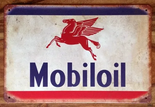Mobil Oil Metal Garage Sign Retro Vintage Metal Wall Sign Petrol Oil Garage UK --Tin Sign