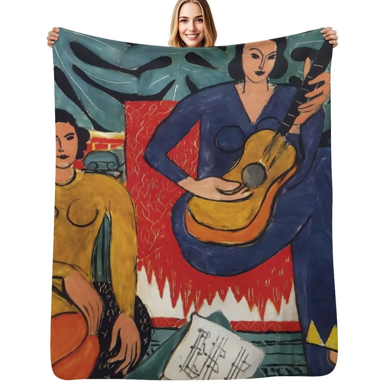

The music by Henri Matisse 1939 Throw Blanket Decorative Beds Plaid on the sofa blankets ands Hair Blankets