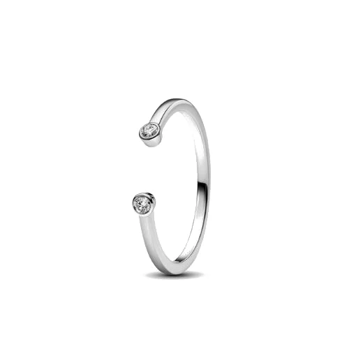 Women's Shining Zircon Adjustable 925 Sterling Silver Ring