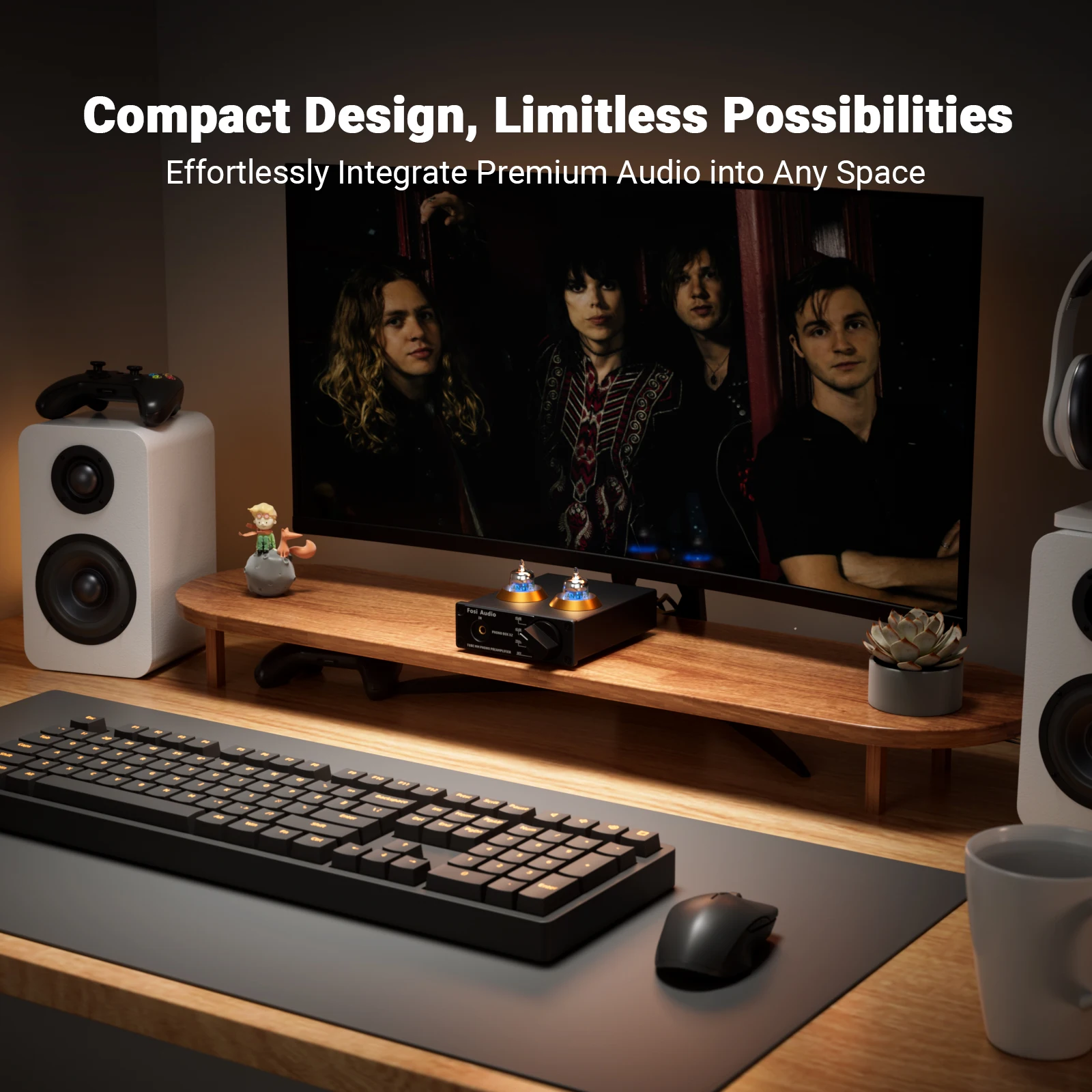 Fosi Audio Preamplificatore Fono per Giradischi Fonografo Preamplificatore Mini Audio Stereo HiFi Tubo A Vuoto Amplificatore Box X2 Per Il FAI DA TE