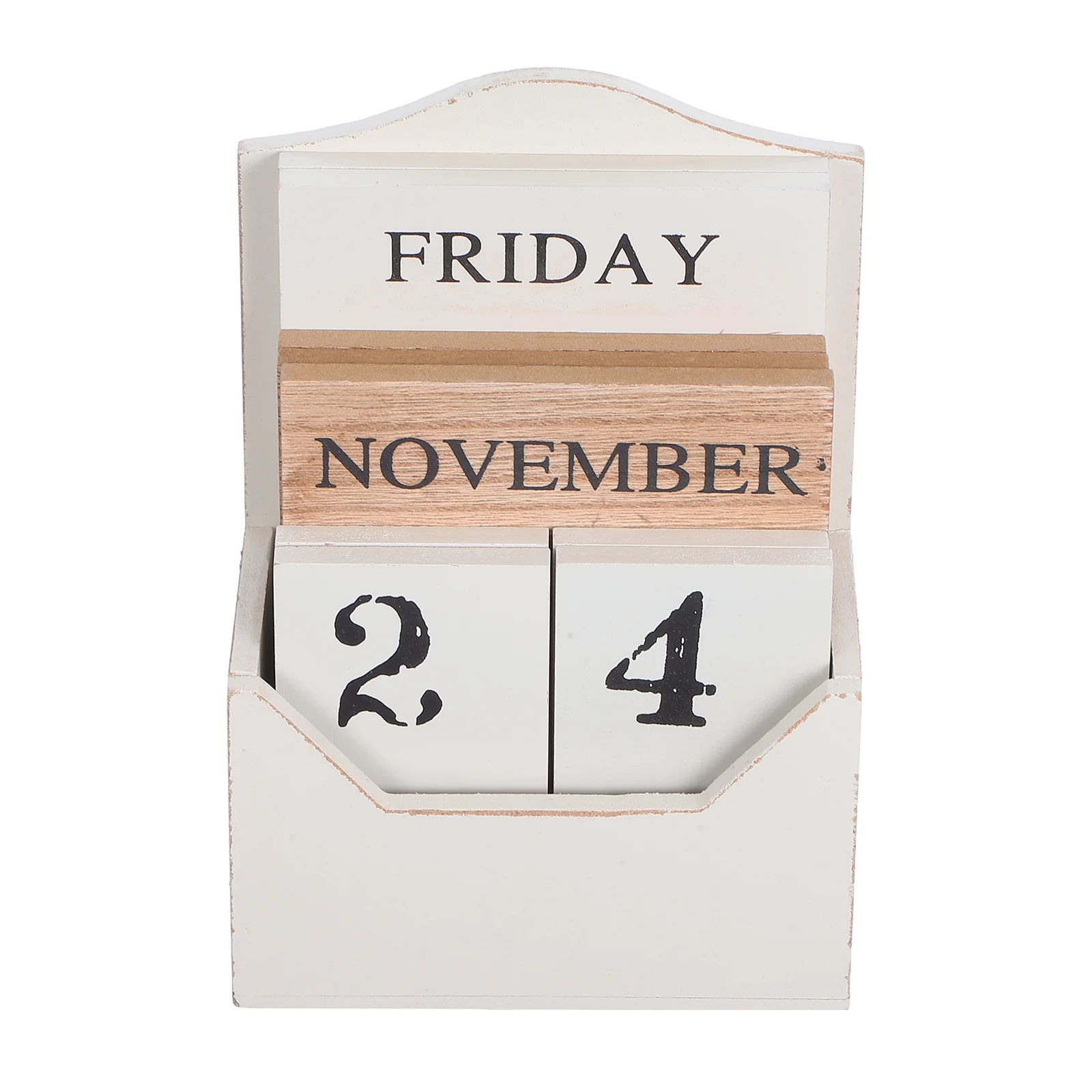 

Retro Vintage Wood Block Calendar Perpetual Desk Table Manual Date Display Home Office Decoration Block Calendar