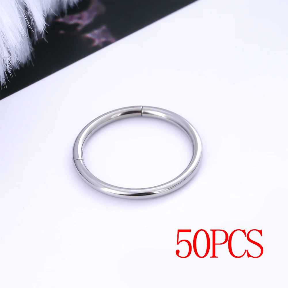 10/50 Stück Großhandel Runde G23 Titan Piercing-Ohrringe Nasenring Hoops Septum Clicker Damen Ohrknorpel Tragus Körperschmuck – Detail 8