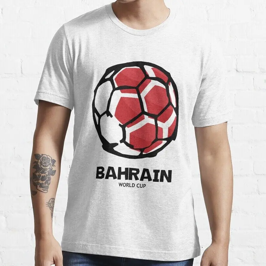 Bahrain Football Country Flag Essential    Unisex summer T-shirt Cotton fashion couple clothes