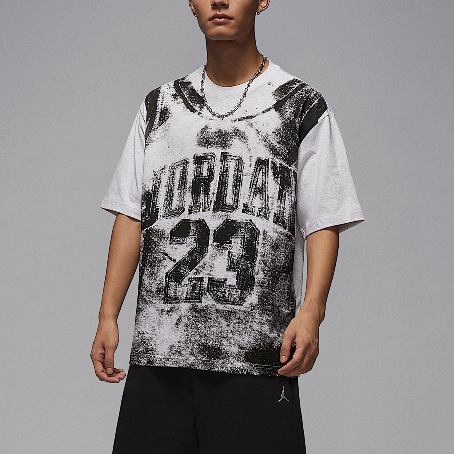 Nike genuine JORDAN men's daily pattern breathable round neck short sleeved shirt HQ8931-051