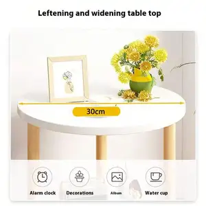 Round and square table of wooden headboard, double layer bed table, coffee table, sofa side table, house, office, bedroom, living room, modern 6 Main Sales Created Mute - №4