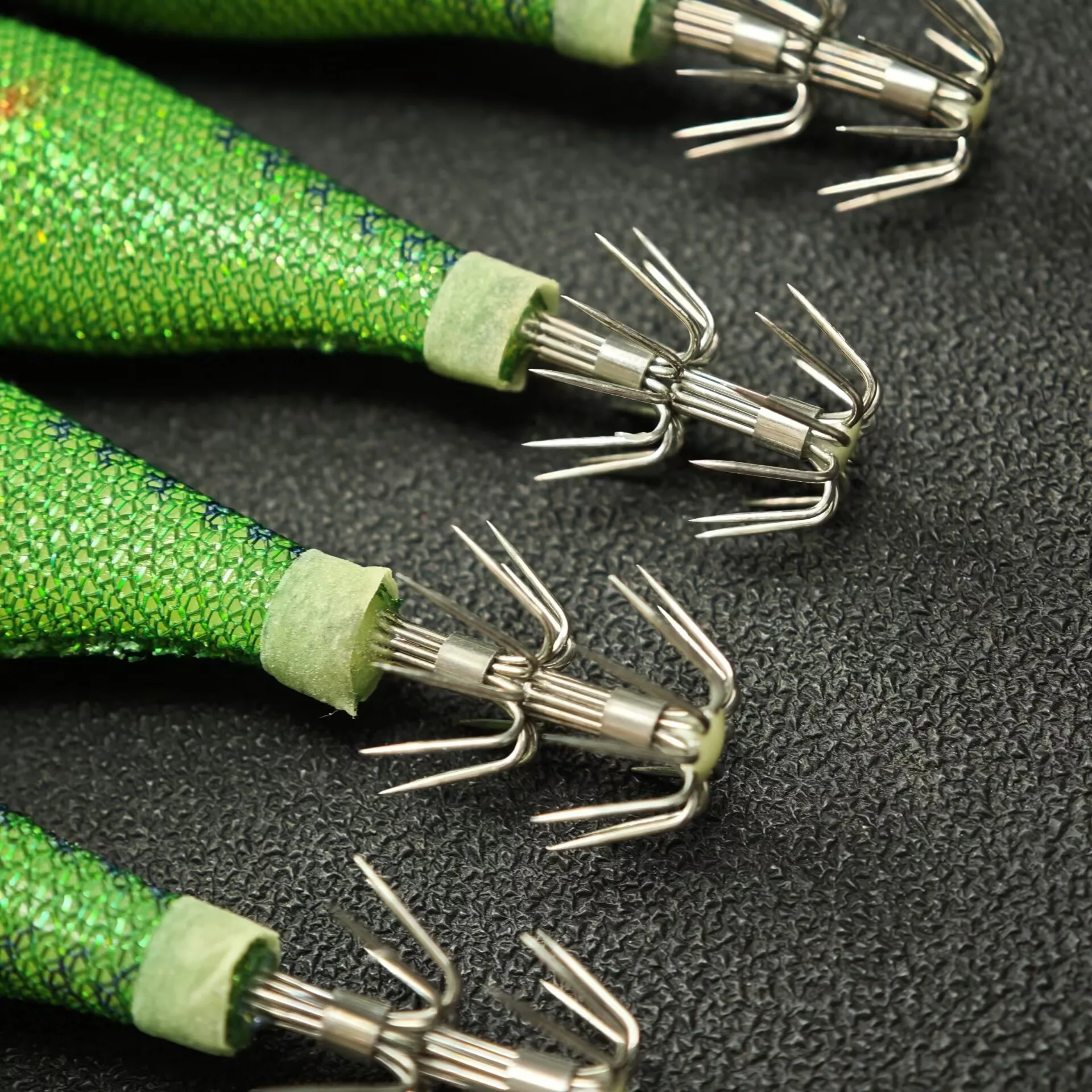 9 Stück/Set 9cm Leuchtende Tintenfisch-Jig-Haken Garnelen-Angelköder Leuchtende Garnelen-Jigs Tintenfisch-Oktopus-Angelzubehör – Detail 3