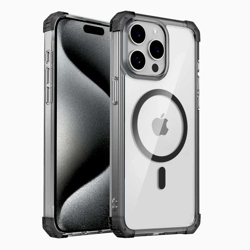 Противоударный защитный прозрачный чехол для iPhone 16, 15, 14, 13, 12, Pro Max Plus 15Pro 14Pro iPhone15, чехол для Magsafe Mag Safe Charge Cover