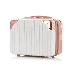 Mini Travel Suitcase Hot Sales Hand Metal corner Boarding Case Travel Luggage Cosmetic Box For Women