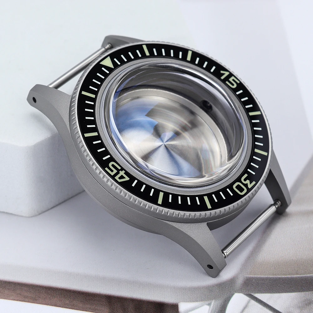 40mm NH35 Watch Case C3 Luminous Bezel AR Sapphire Glass For Mod Retro First Year Fifty Seek Series NH35 NH34 NH36 NH38 Movement