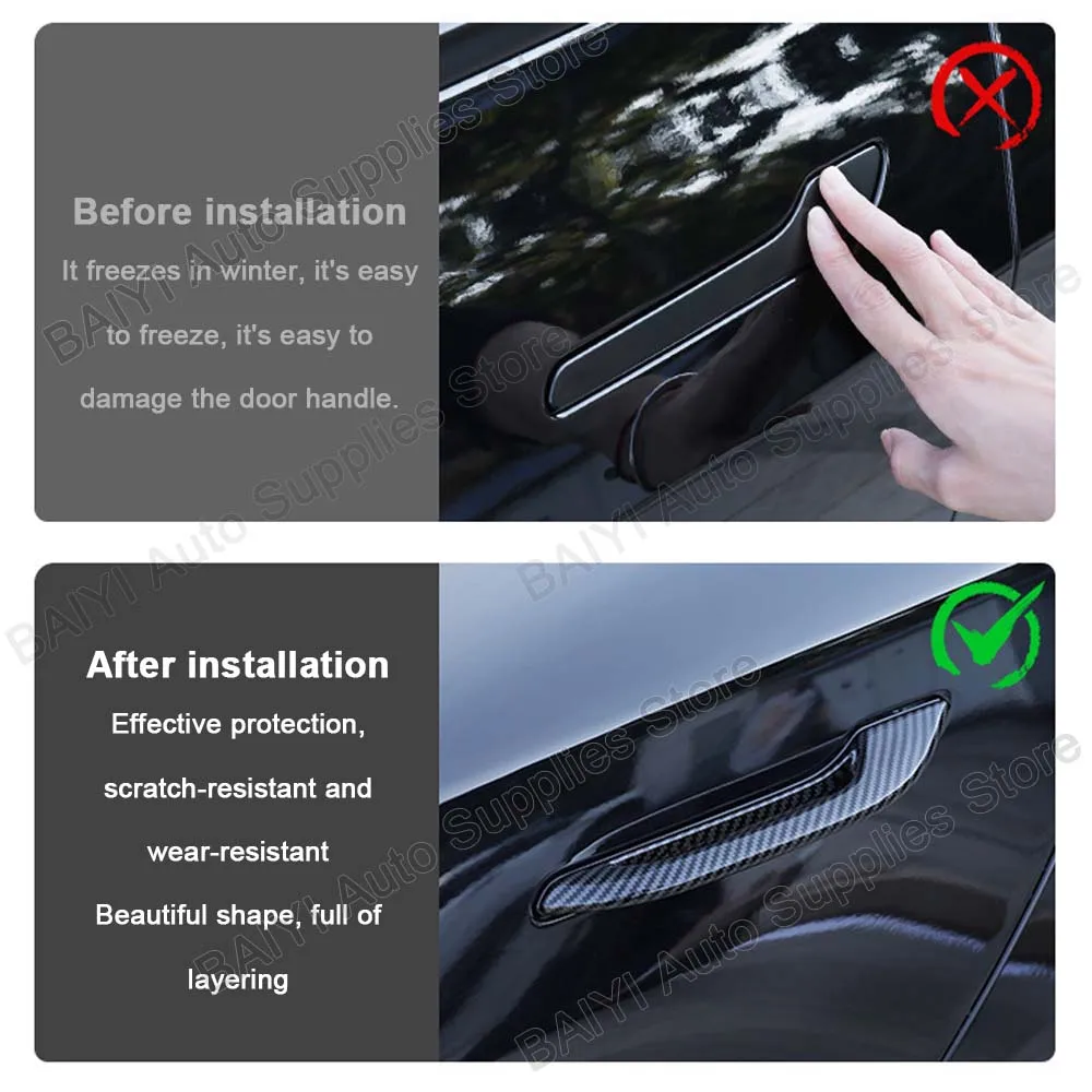 For Tesla Model 3/Y 2019-2025 antifreeze Car door handle Model 3 highland Model y juniper Door handle modification accessories