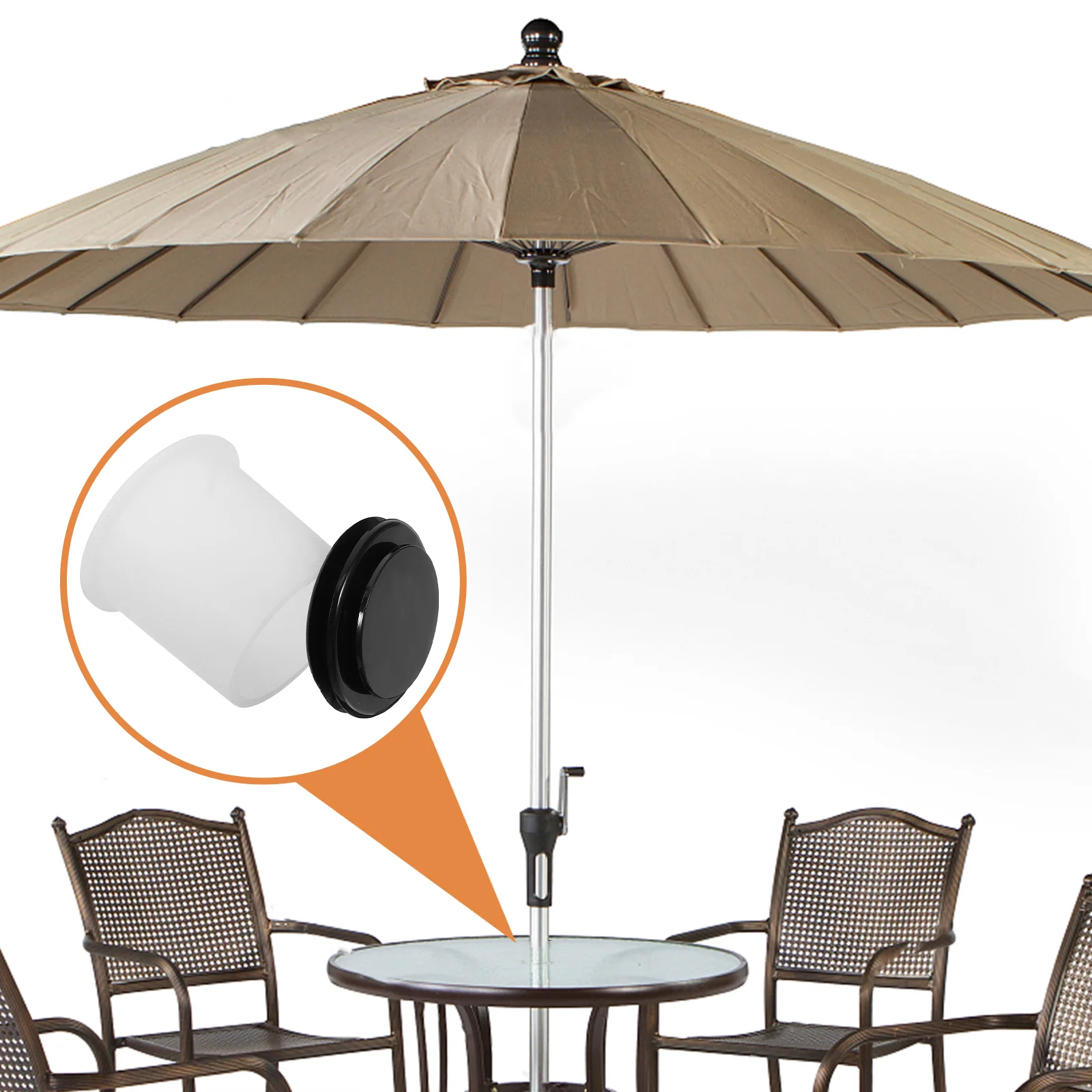 2 Pcs Patio Umbrella Cover Table Hole Insert Parasol Base Replacement Parts Outdoor Furniture Accessories Stabilizer Plug