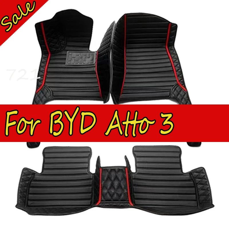 Custom Car Floor Mats for BYD Atto 3 2022 Year Eco-friendly Leather Car Accessories Interior Details