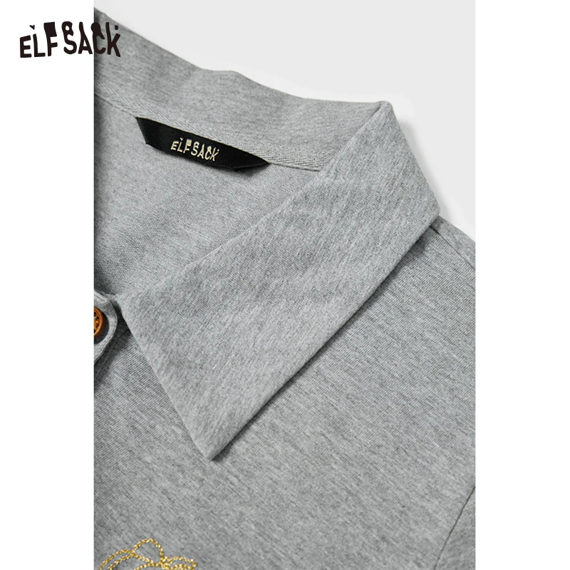 ELFSACK 2025 Summer New Arrival Casual Polo Collar T-Shirt Date Dress Pinch Waist Slim Short Skirt For Woman