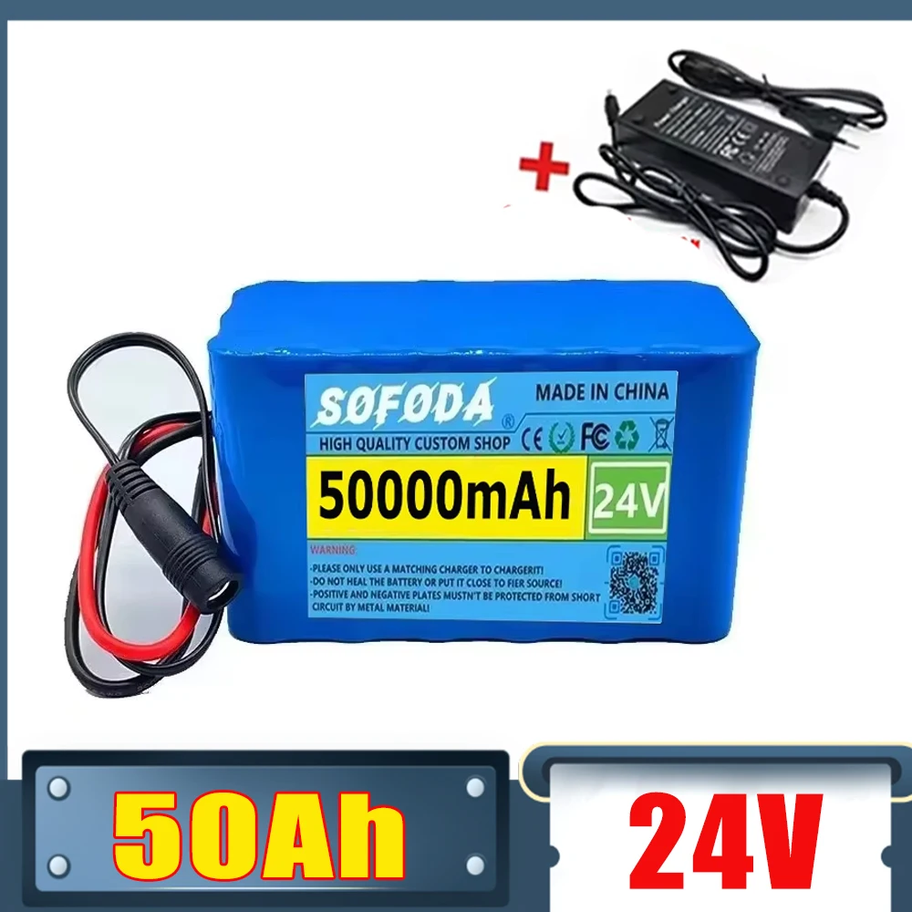 6S4P 24V 50Ah 18650 Li-Ionen-Akku 10000mAh mit 25,2V 2A Ladegerät, für Elektrowerkzeuge DIY/RC-Auto/Camping.