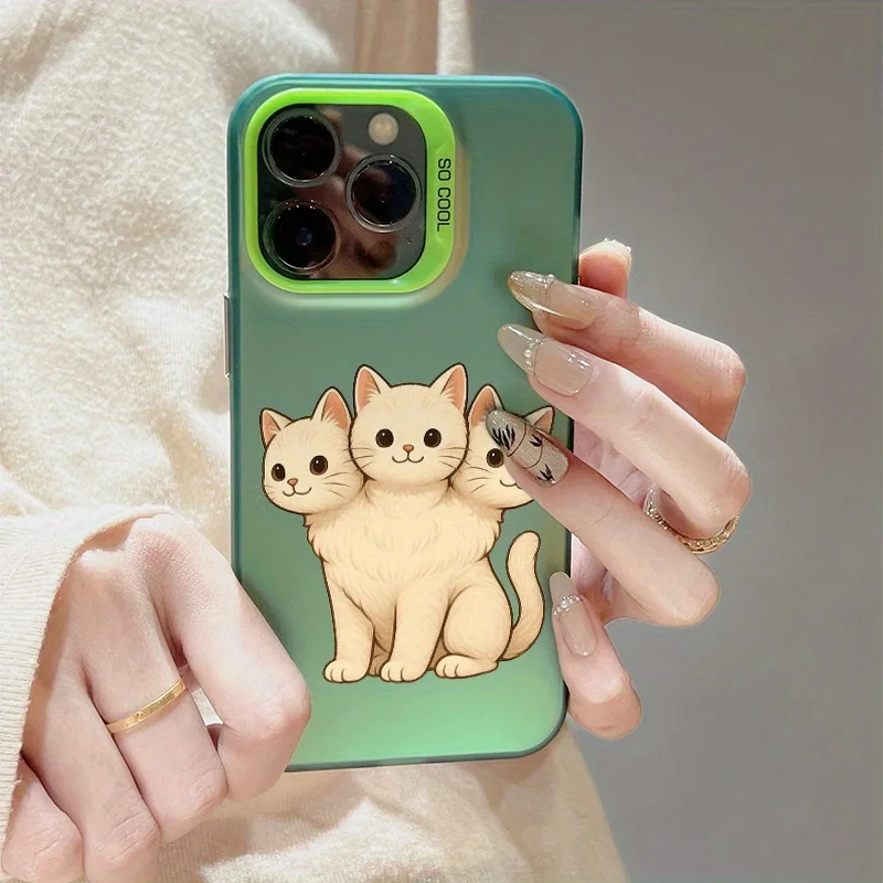 

Cat pattern phone case for iPhone 17 16 15 14 13 12 11 Pro/ Max/Plus shock-proof rear cover anti-fingerprint