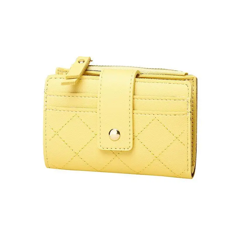 1Pcs Japan And South Korea Small Fresh PU Simple Folding Multi-slot Card Bag Autumn And Winter New Women's Short Wallet