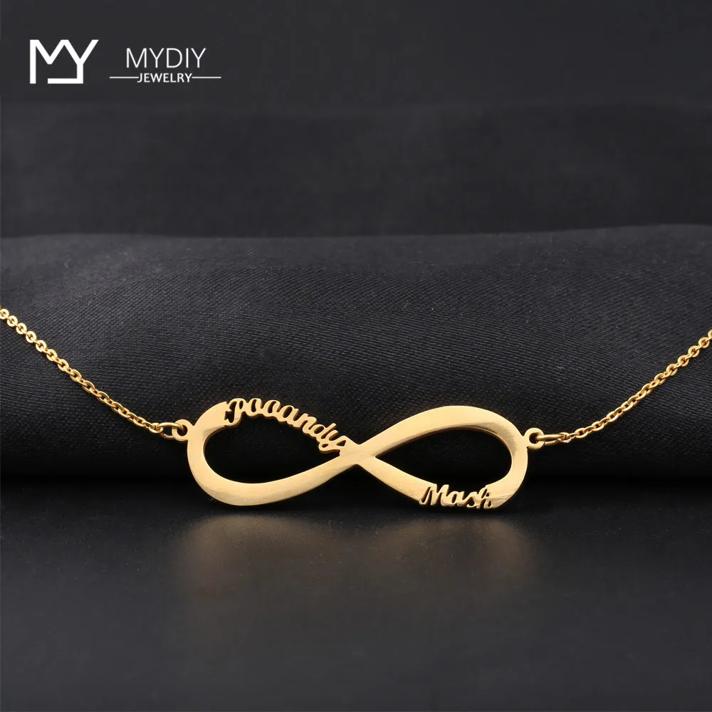 

Gold Infinite loop Necklace and Rose Gold Necklaces and Pendants Personalized Valentine's Day Gift Jewelry Family necklace