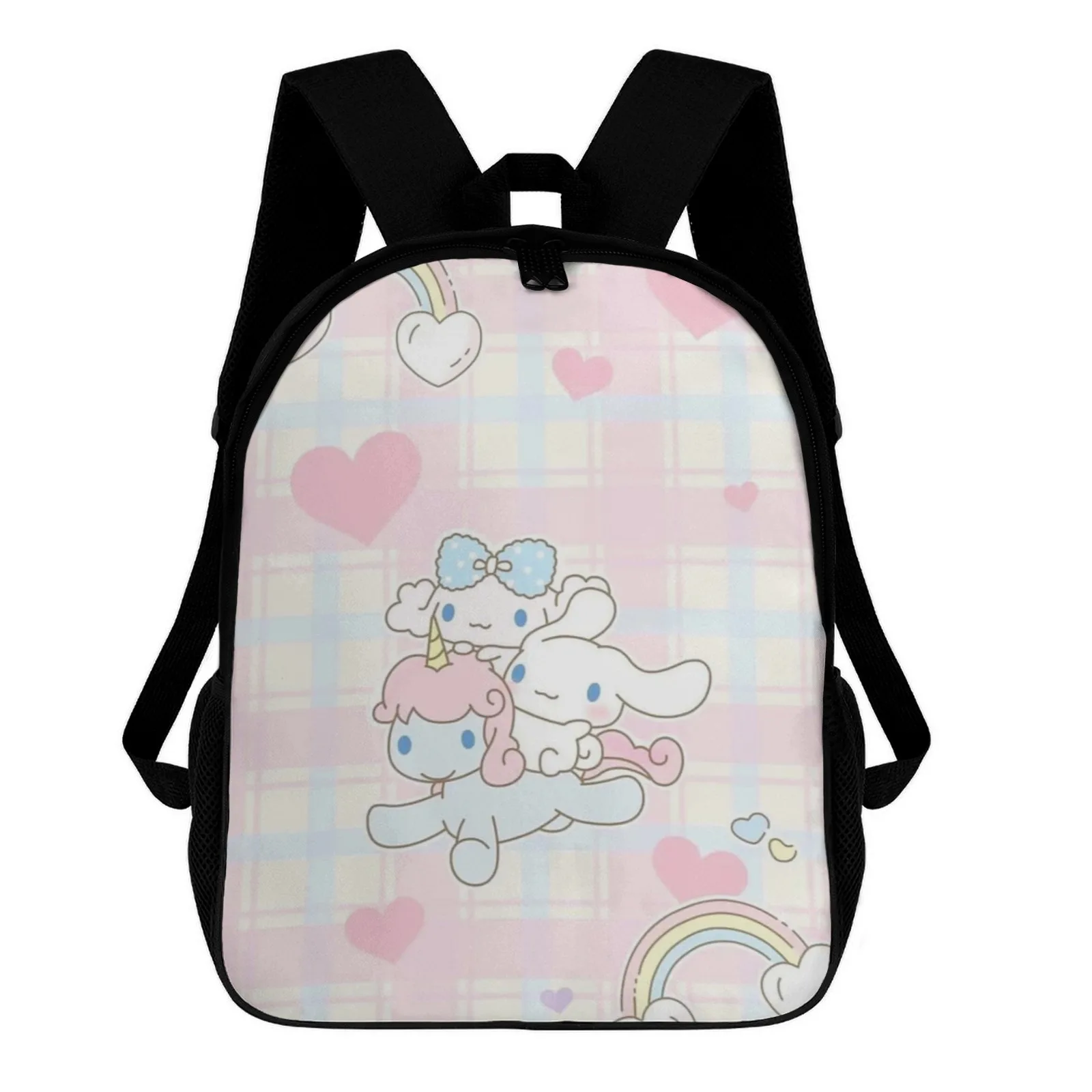 

Cinnamoroll Friends Rainbow Love Teenage School Backpacks Printed Book Bag University Bag Woman 12 Inch School Backpack Bag