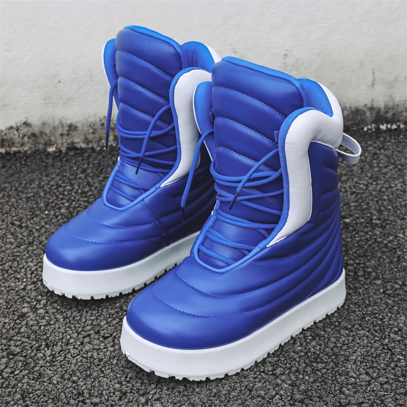 New Winter Warm Street Style Men's Motorcycle Boots Height Increasing Light Adult Man Sports Casual Shoes Sneakers