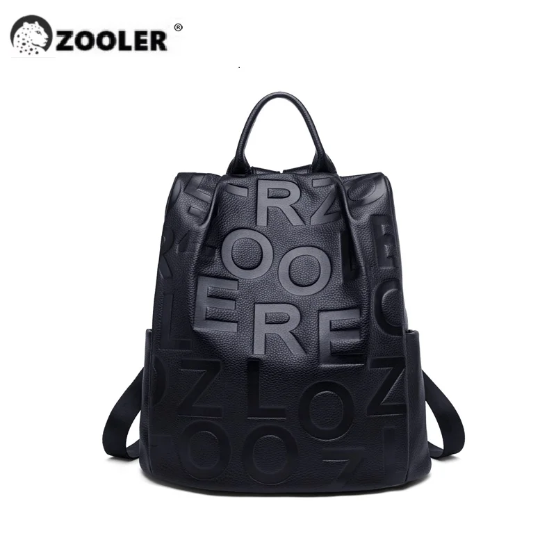 ZOOLER Zaino da donna originale in vera pelle di mucca piena al 100% Borse da scuola per libri in morbida pelle Borsa da viaggio in vera pelle #