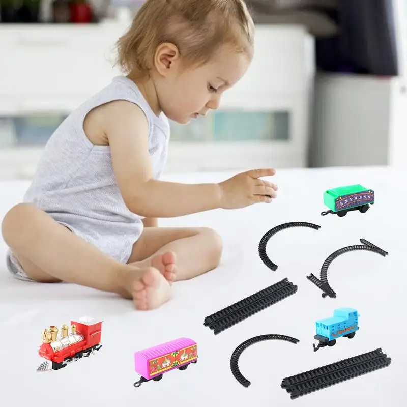 Train Playset Retro Railway Tracks Building Set Train Toys Educational Christmas Party Decorations Model Train Set For Easter