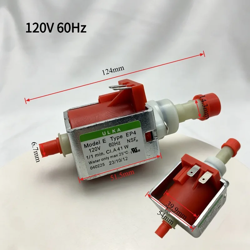 ULKA EP4 Pump 120V Coffee Machine Vibration Pump Espresso Replacement Part Model E Water Pump 41W 60Hz