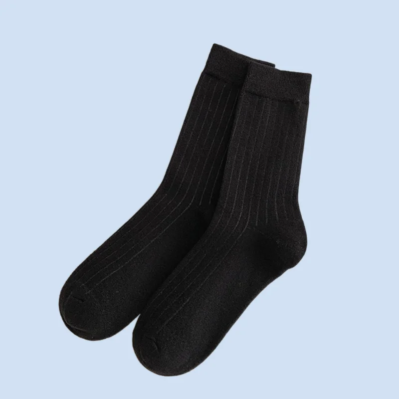 5/10 Pairs Cotton Socks Men's Socks Mid-tube Deodorant Sweat-absorbent Vertical Stripe Spring and Autumn Solid Color Men's Socks