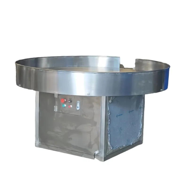 New Electric Industrial Adjustable Speed Antibacterial Benchtop Rotary Stainless Steel Conveyor Belt for Food Packaging Stacking