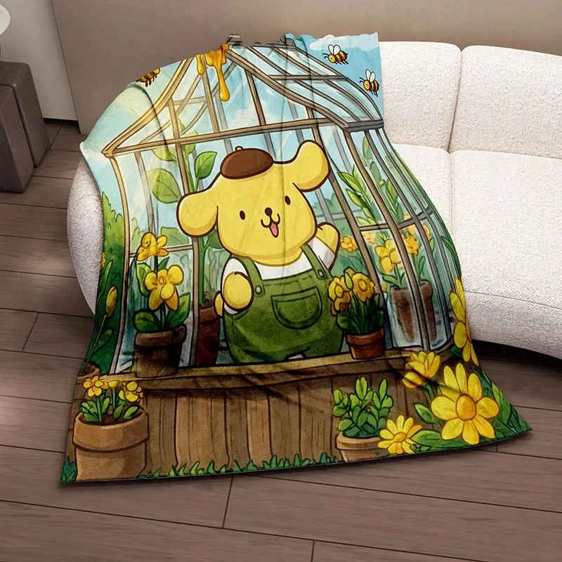Cute Pompompurin Flannel Blanket,3D Printed Galaxy Starry Pattern,Cozy Light Blanket For Bed Couch,Home Decor For Teen Girls