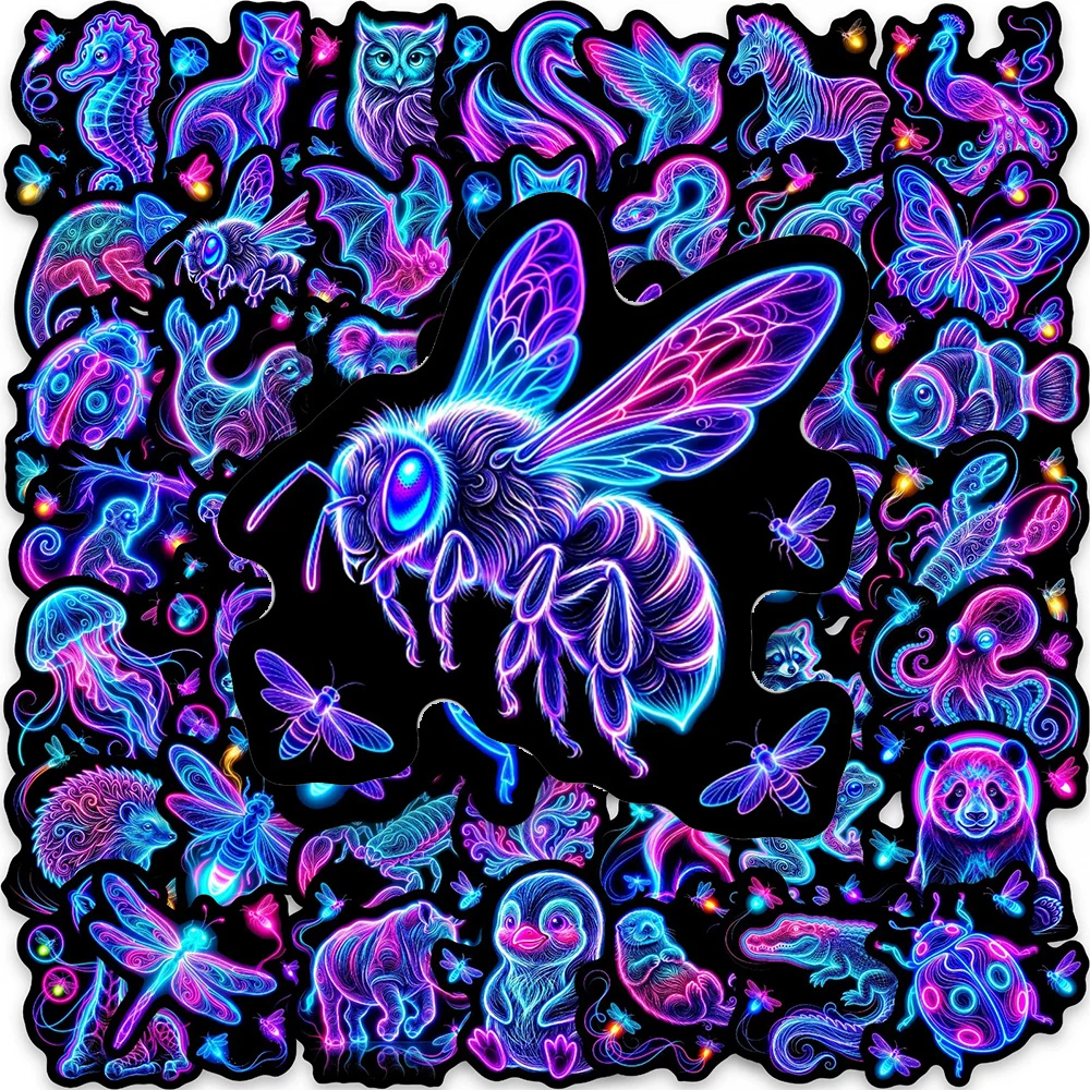 10/30/50pcs Funny Neon Animal Graffiti Stickers Toy Cute Zebra Insects Panda Decals DIY Luggage Phone Laptop Sticker Decoration