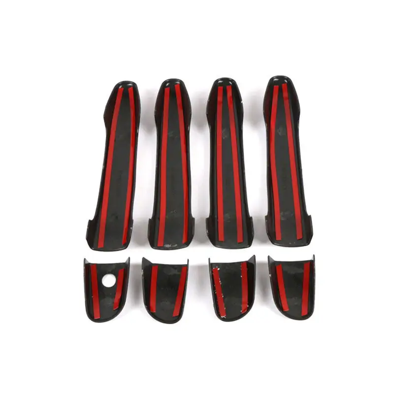 LHD 8pcs Car ABS Accessories Carbon Fiber Texture / Glossy Black Door Handle Cover Trim For Mazda CX-4 2007-2018