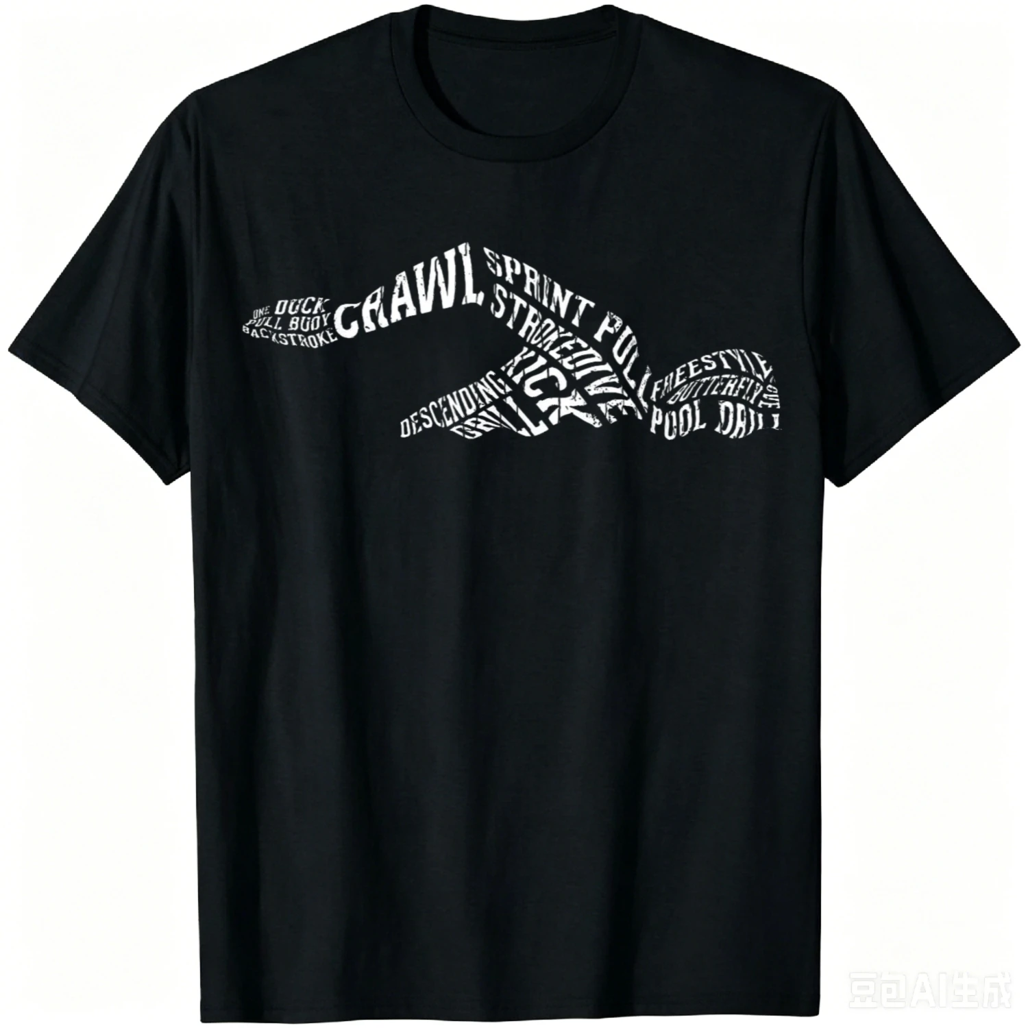 Swimmer Typography Funny Swim Swimming Player Graphic T-Shirt Men Cotton T-shirt Graphic Tee Camiseta Streetwear Harajuku