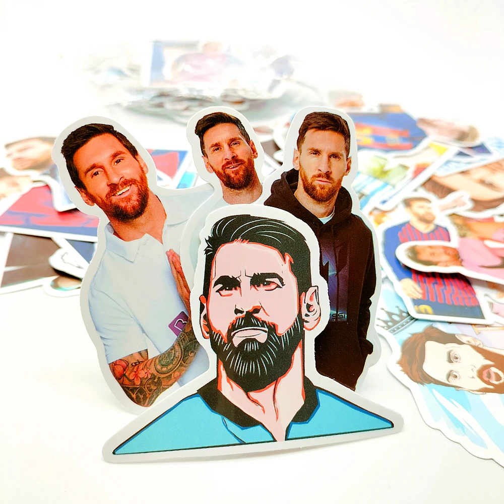 100 видов футбольной звезды, плакат Месси, наклейки на стену, маленькие наклейки Месси для гидрофляг, ноутбук, телефон, компьютер, наклейка на бутылку с водой