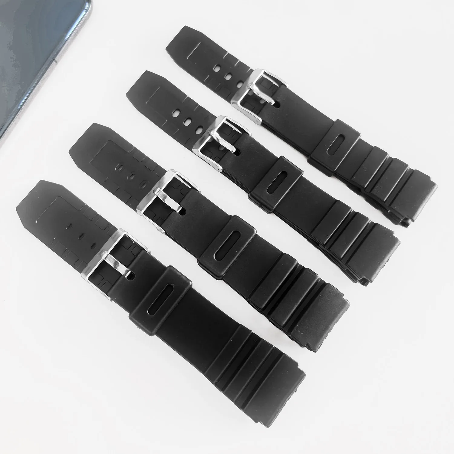 Gummi-Uhrenarmband, universelles Ersatzarmband, 18 mm, 20 mm, 22 mm, 24 mm, Damen und Herren, konkave und konvexe Schnittstelle für elektrische Uhren