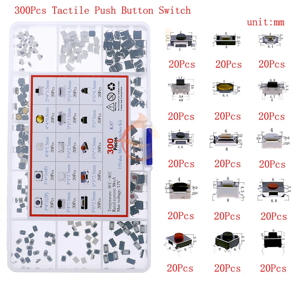 Variant: 300pcs x 15value