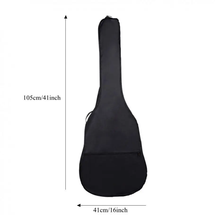 41 Inch Guitar Bag Black Oxford Fabric Waterproof Acoustic Guitar Backpack Portable Carrying  Storage Case