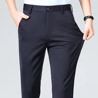 Été automne pantalon mince hommes robe formelle costume pantalon travail pantalon qualité affaires pantalons décontractés noir vin rouge pantalons longs 3
