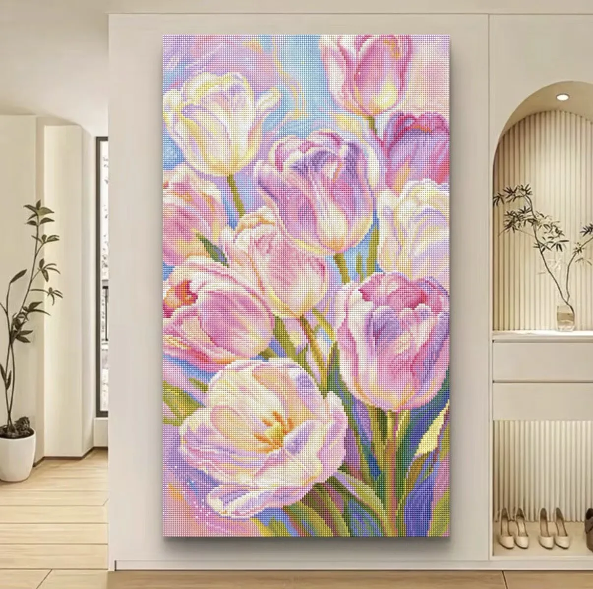 9ct-50x80cm-tulips-embroidery-diy-printed-kits-cross-stitch-needlework-set-home-decor-crafts-74-colors