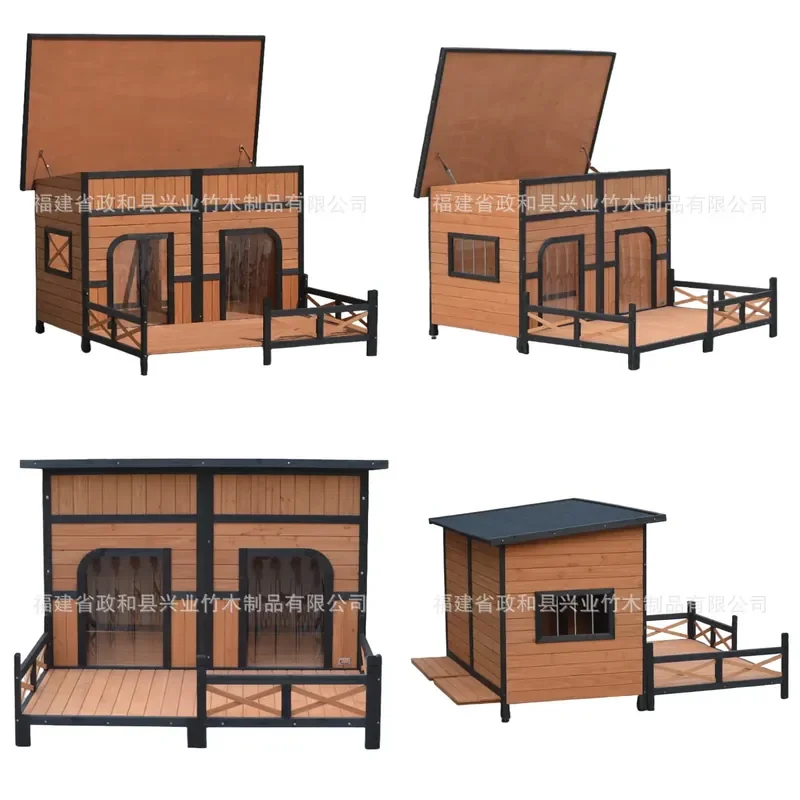 Solid Chinese Fir Wood Dog House Small Pet Kennel Indoor Outdoor Wooden Cage Nest for Puppy