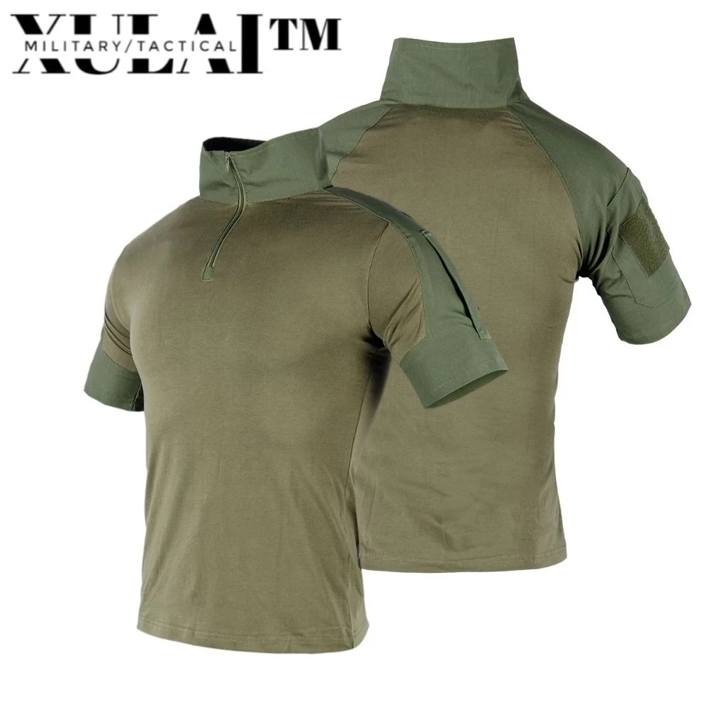 

Free Shipping Camoufalge Colors Short Tactical Ribstop Army Combat Shirt Men's Polo Shirts