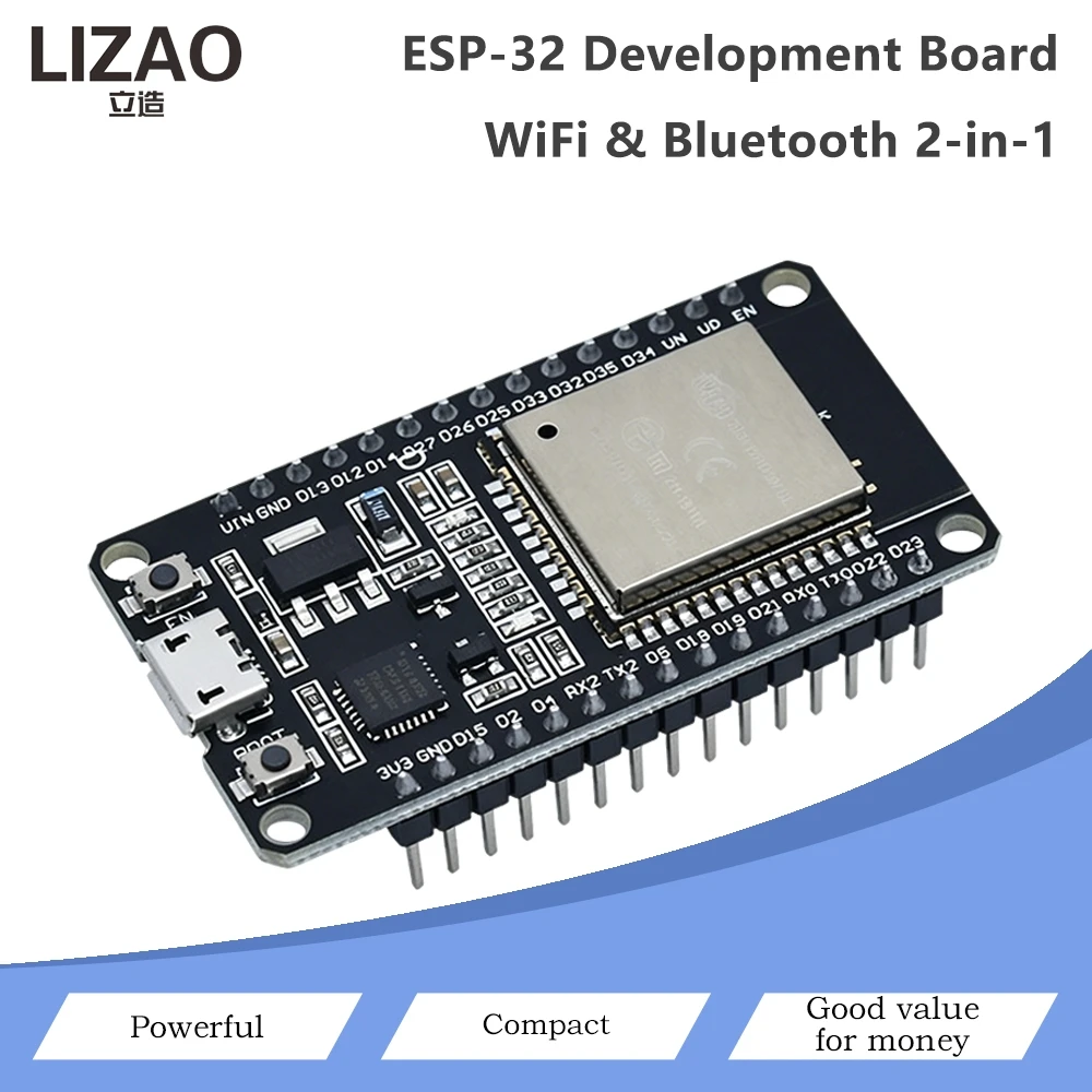 ESP32 Dual Core Development Board WiFi Bluetooth 2-in-1 Module Type-C USB Interface Full GPIO Pins Compact Low Power MCU Module