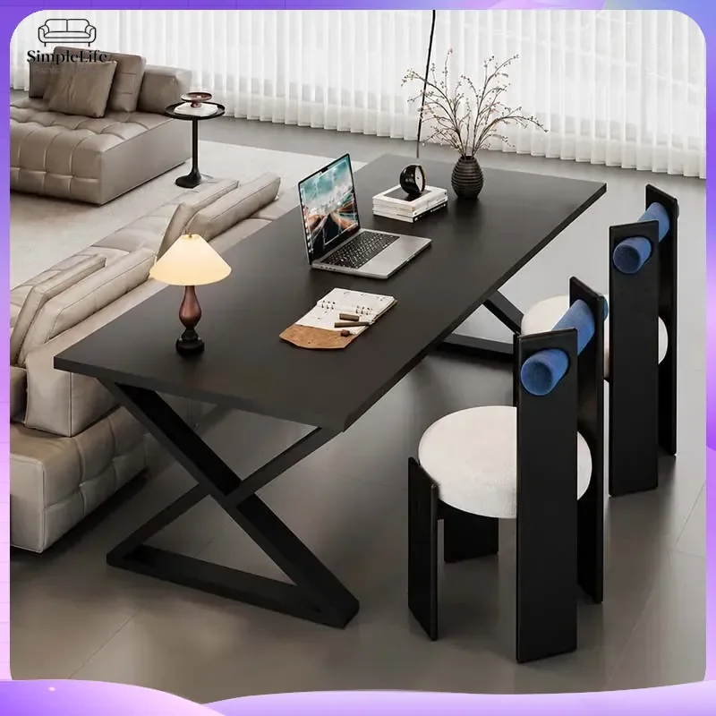 Large Solid Wood Computer Desk for Home Office Bedroom Study Table with Spacious Desktop Modern Minimalist Writing Desk